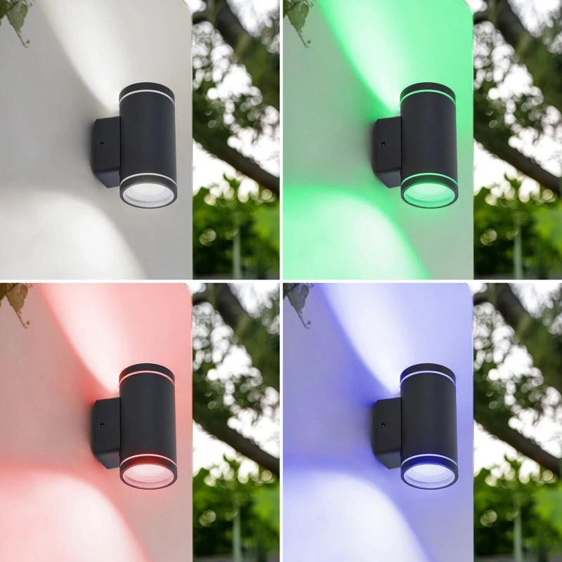 Lindby Valtin Smart LED Kinkiet Zewnętrzny RGBW Tuya IP54 Czarny