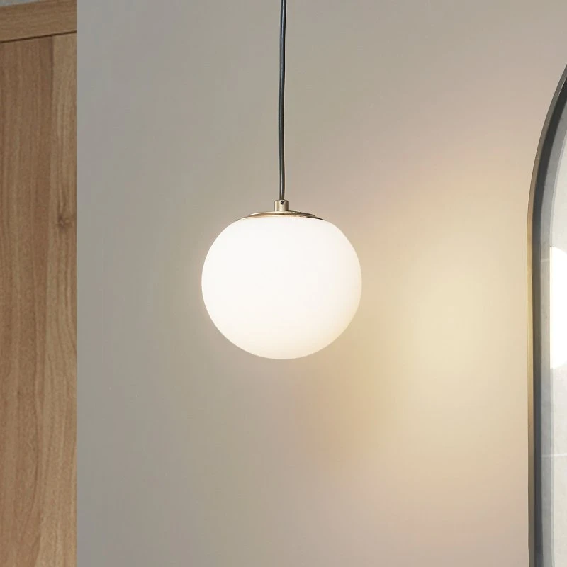 Lucande Bidolo Lampa Wisząca Mosiądz Szkło IP44