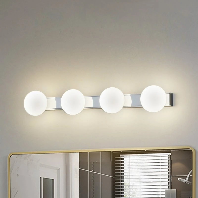 Lucande Myrra LED Lampa Ścienna IP44 Chrom/Biały 60 cm