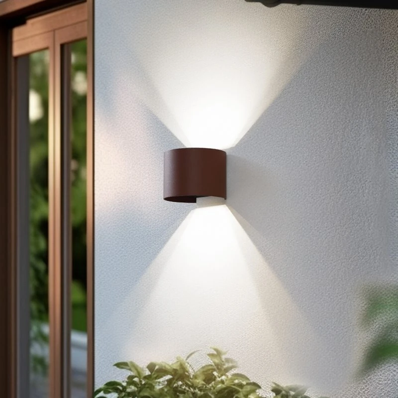 Lindby Dara Smart LED Kinkiet Zewnętrzny Okrągły Rdza CCT RGB