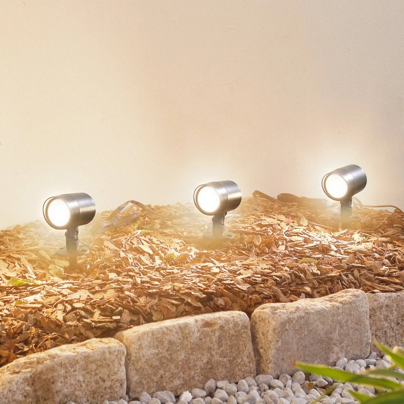 Lindby Nycta Smart LED Lampa Ogrodowa RGB z Grotem, 3 szt.