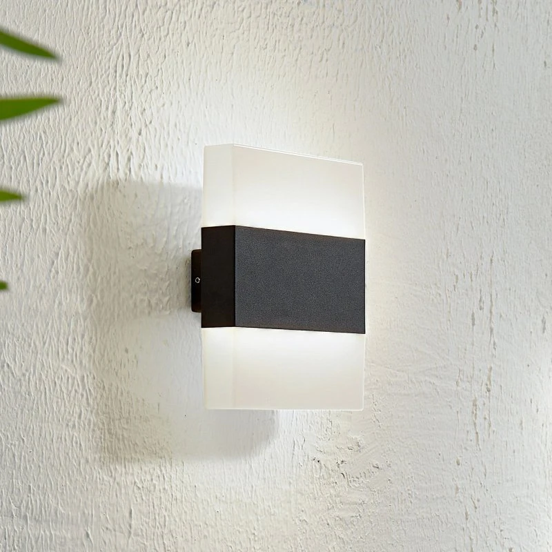 Lindby Branor LED Kinkiet Zewnętrzny - Biały/Antracyt - IP54