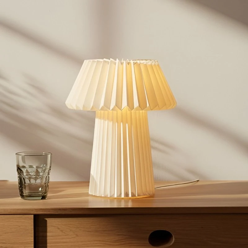 Lampa stołowa Lindby Magali Biały - Papier, Ø 34 cm
