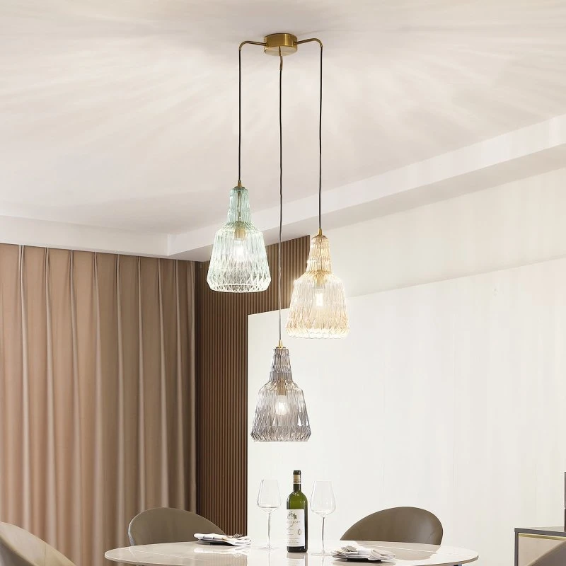Lampa wisząca Lindby Belarion 3-punktowa Multicolor Ø 55 cm