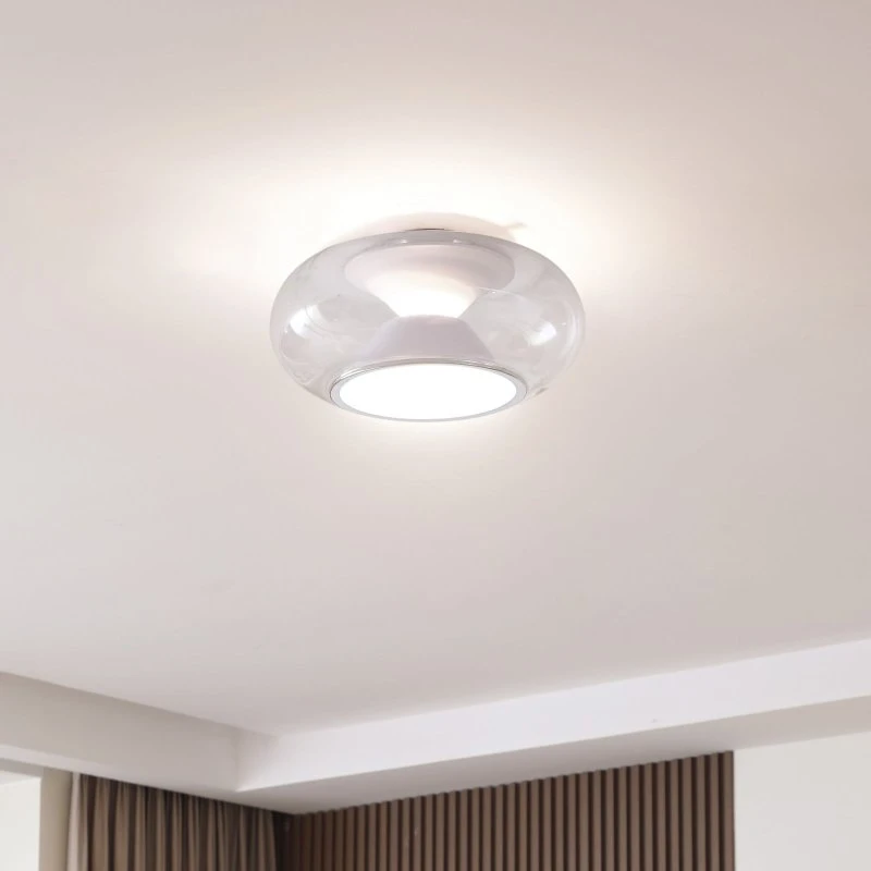 Lucande Orasa LED Lampa Sufitowa Biały/Przezroczysty Ø 43 cm