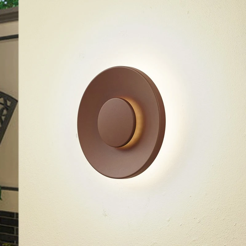 Lucande Kayana Kinkiet zewnętrzny LED, kolor rdza, aluminium, 24 cm