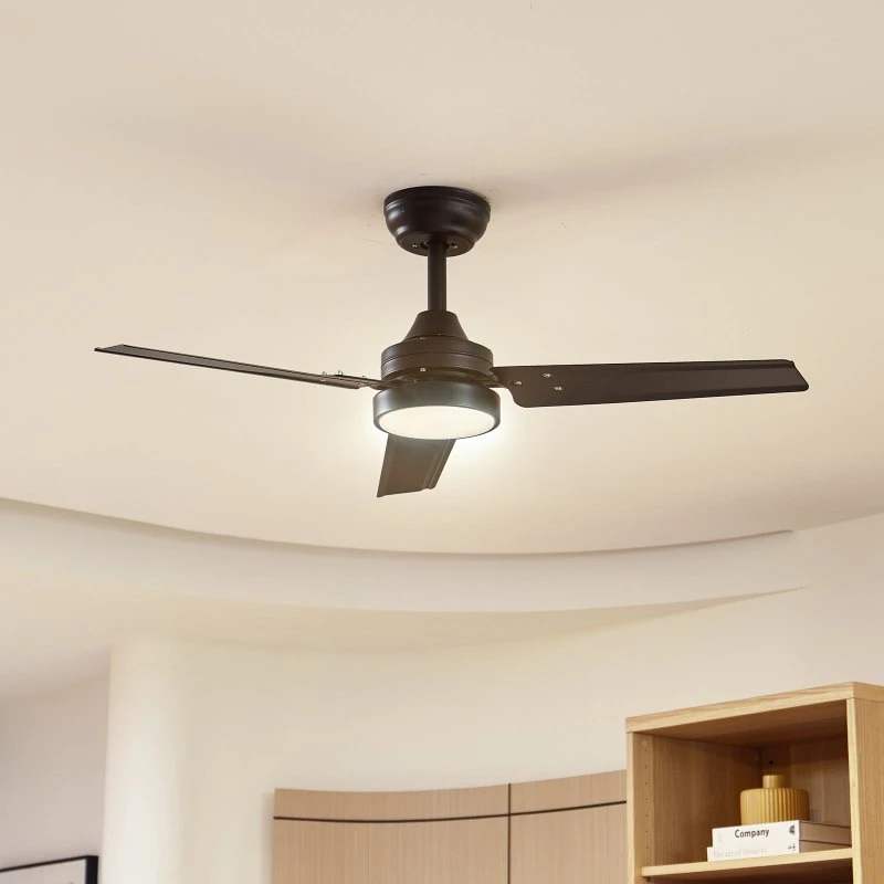 Lindby Aerallo Wentylator Sufitowy LED, Czarny, CCT, Cichy