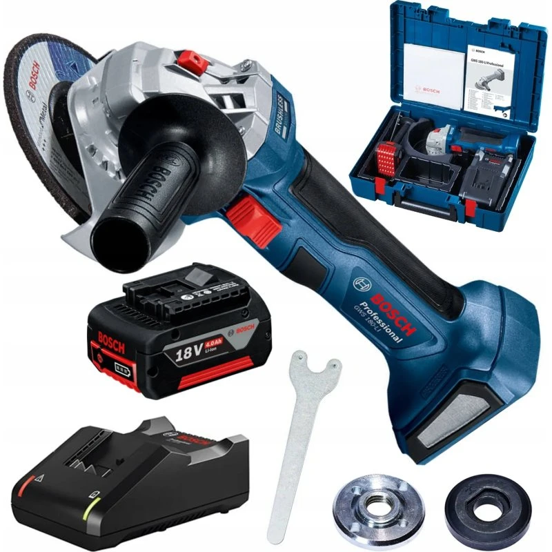 BOSCH GWS 180 Li Szlifierka Kątowa 125 mm 18 V + Walizka + Aku 4Ah