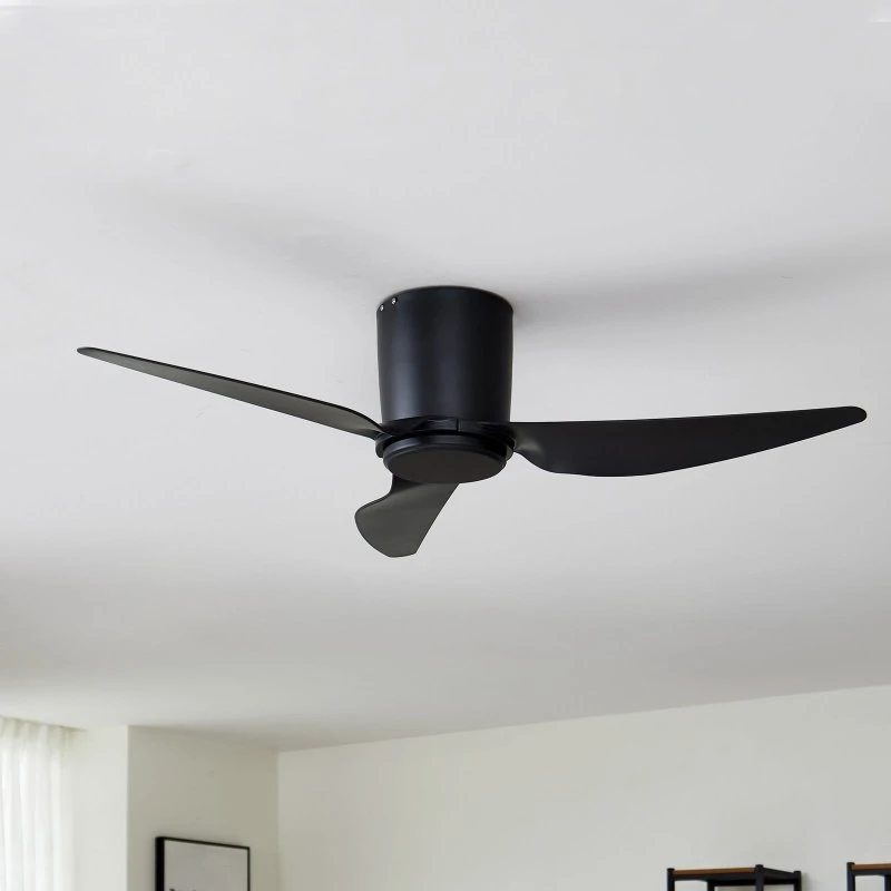 Wentylator sufitowy Lindby Aulo czarny, DC, Ø 123 cm