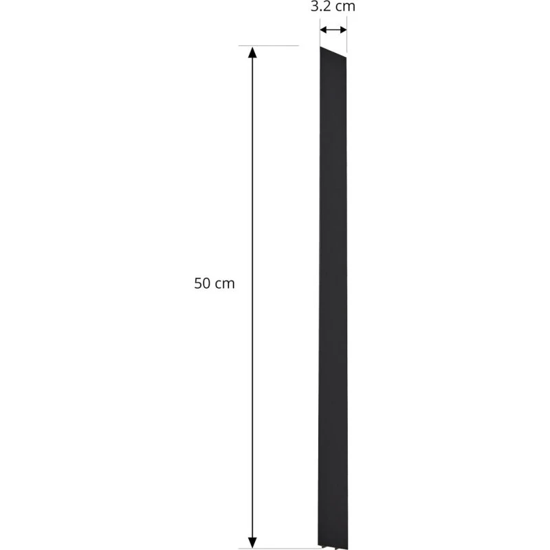 Lindby Linaro Cover 50 cm Czarny - Osłona systemu szynowego