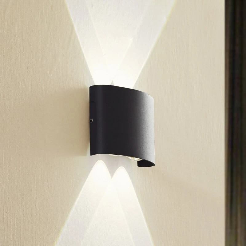 Lindby Ithan Kinkiet zewnętrzny LED, antracytowy, 12 cm