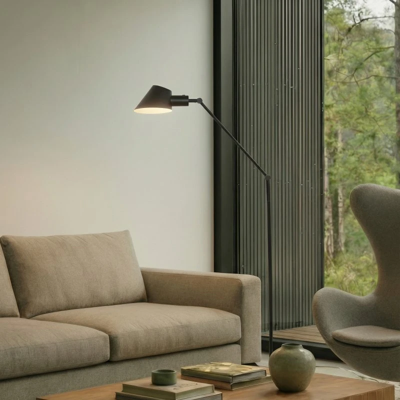 Lampa podłogowa Lindby Corali Czarna - Metalowa, 176,5 cm