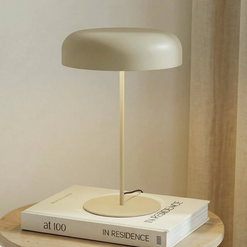 Lindby Edion Lampa Stołowa Beżowa - Metalowa, 45 cm