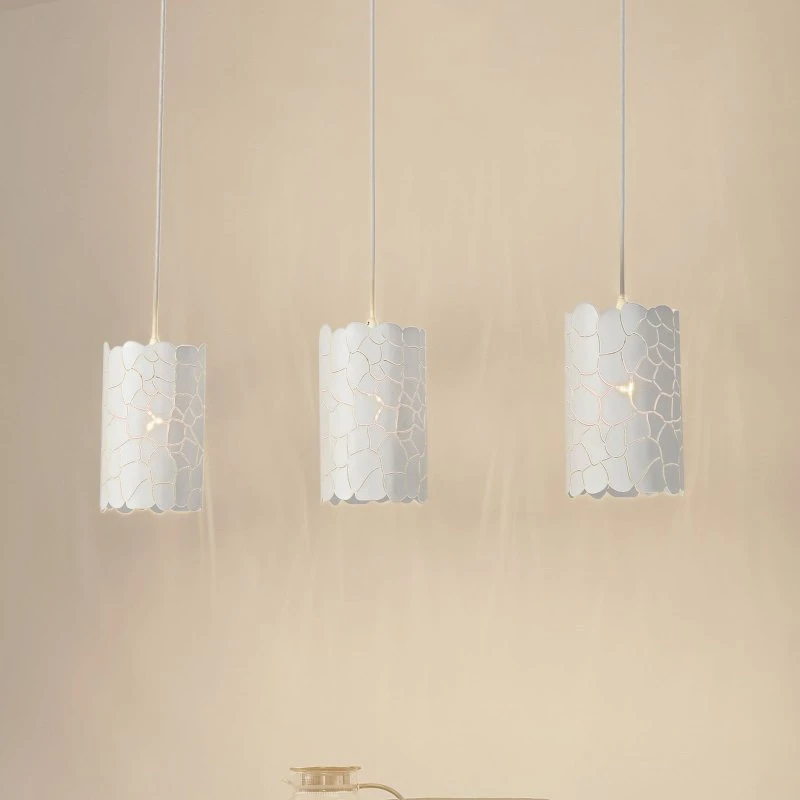 Lampa wisząca Lindby Aralena 3, biała, 92 cm
