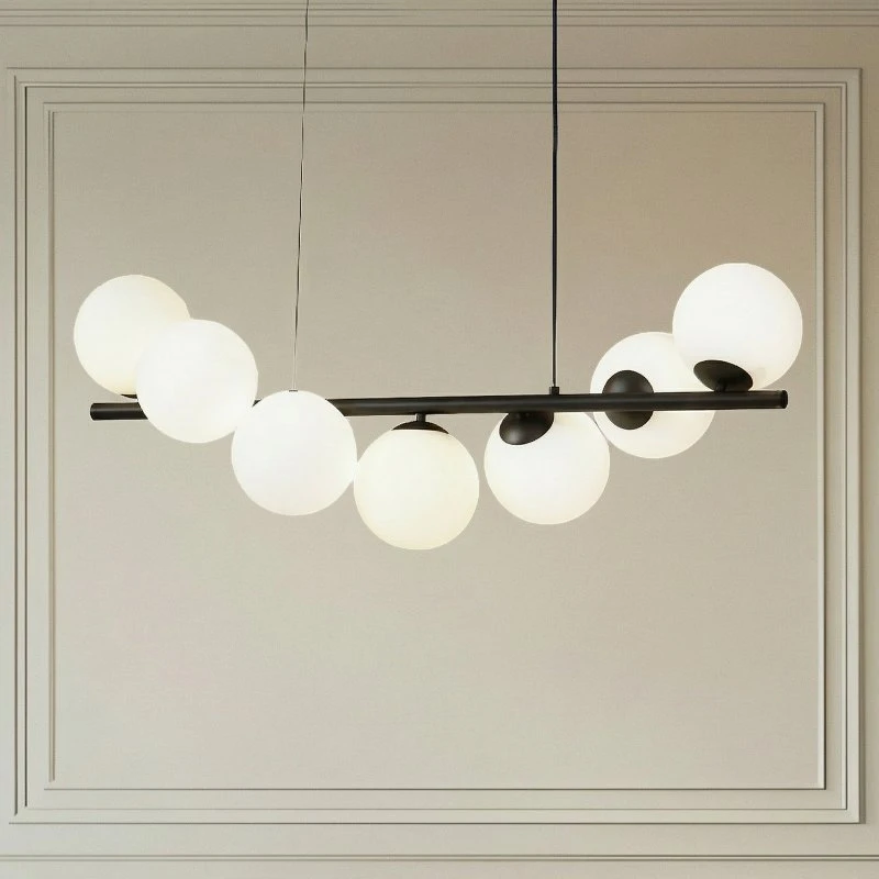 Lucande Isandro 7 Lampa Wisząca Czarny/Opalizujący