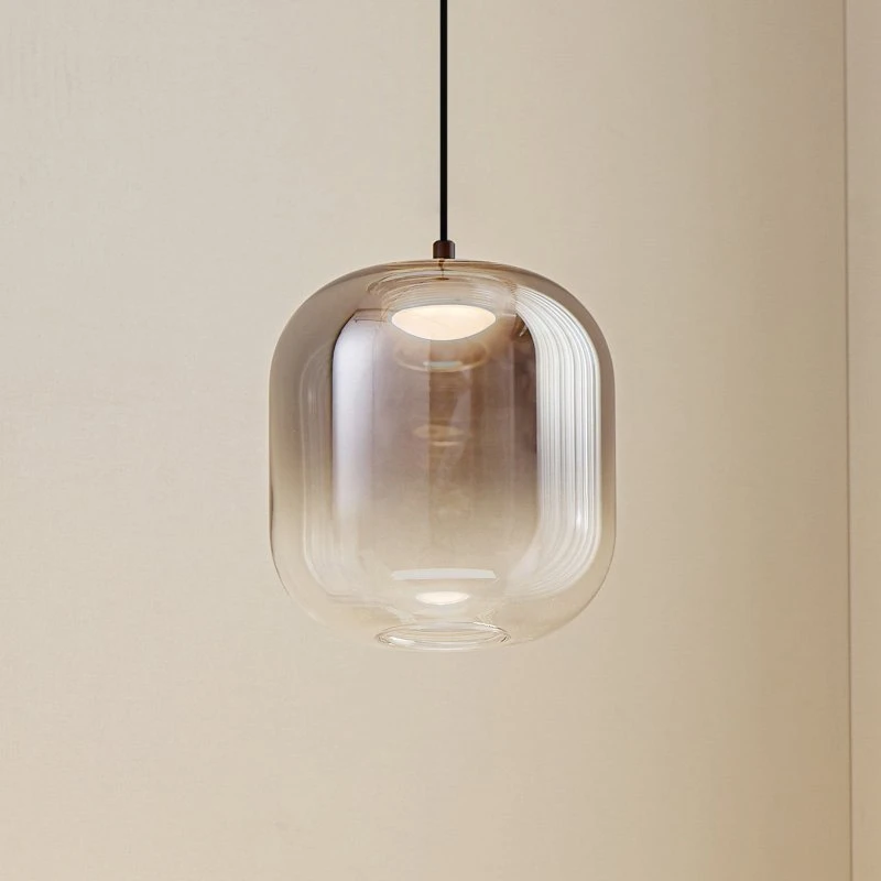 Lucande Avelina LED Lampa Wisząca - Przydymiony Szary, Ø 14 cm