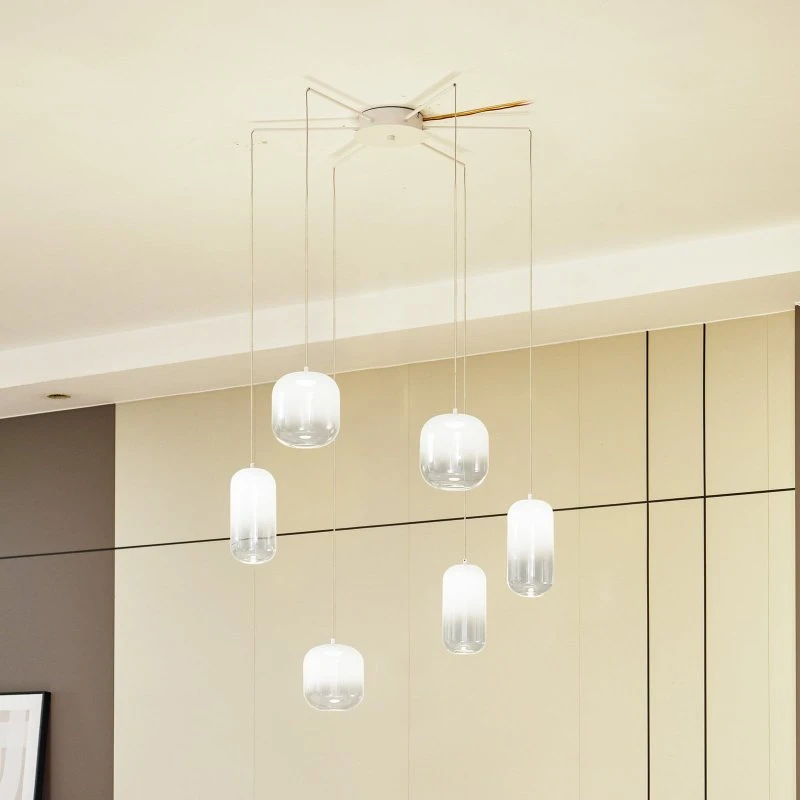 Lucande Avelina 6 LED Lampa Wisząca Biała 77 cm