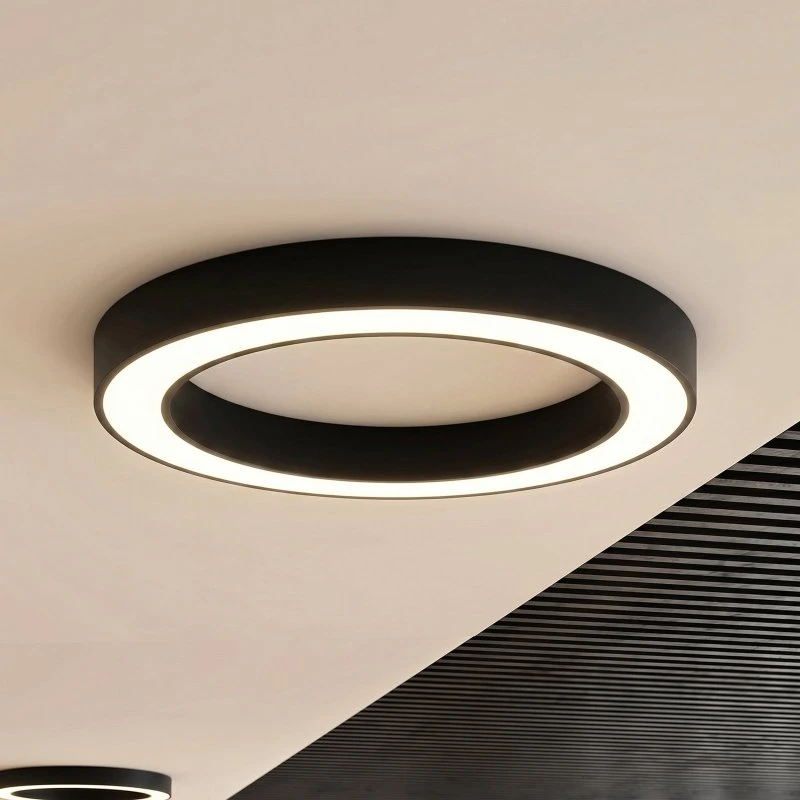 Lampa sufitowa LED Sharelyn Arcchio, czarna, Ø 80 cm, ściemniana