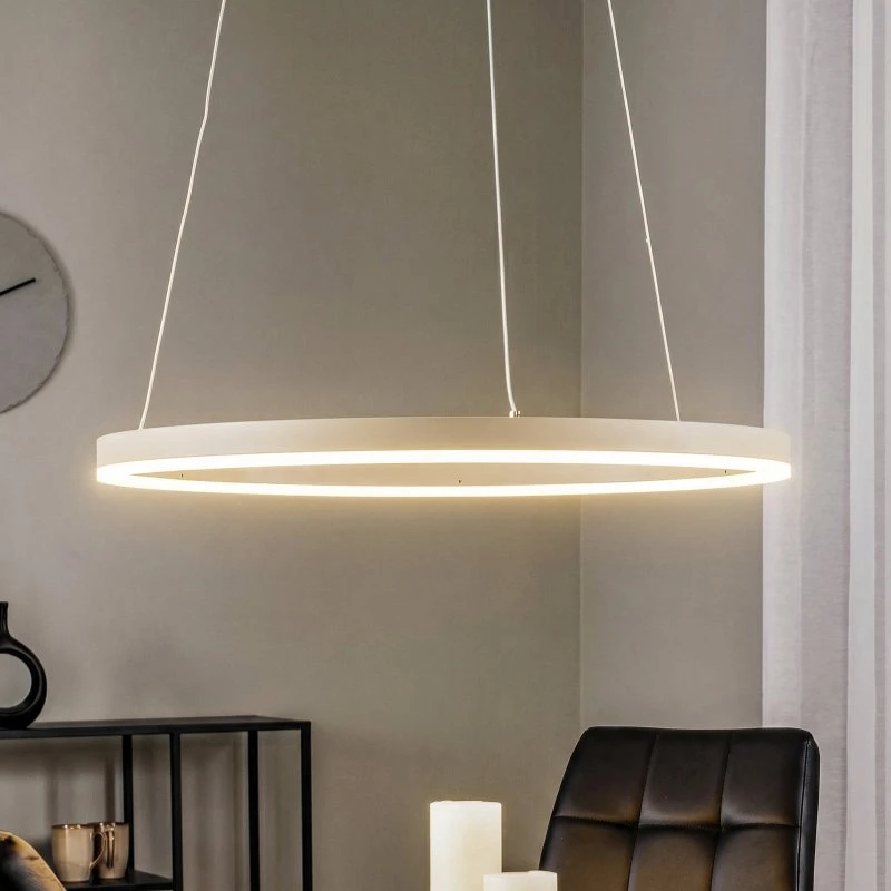 Arcchio Albiona Żyrandol LED, beżowy, 1 pierścień, Ø 60 cm