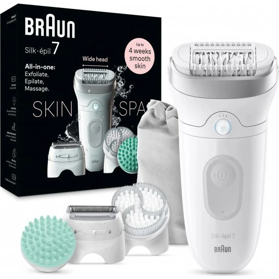 Braun Silk-epil 7 7-081, depilator 40 pęset, biały