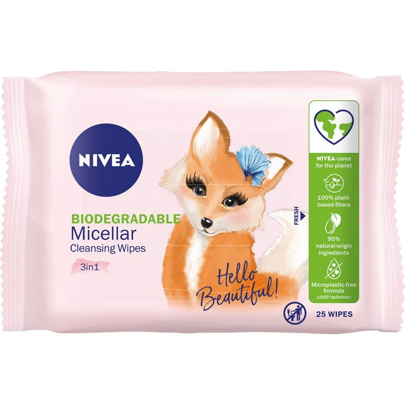 Nivea MicellAir Skin Breathe 3w1 biodegradowalne chusteczki 25szt.
