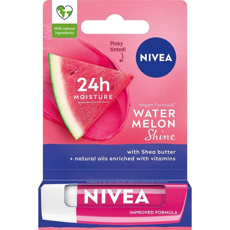 Nivea Watermelon Shine – Pielęgnująca pomadka do ust, 4.8g