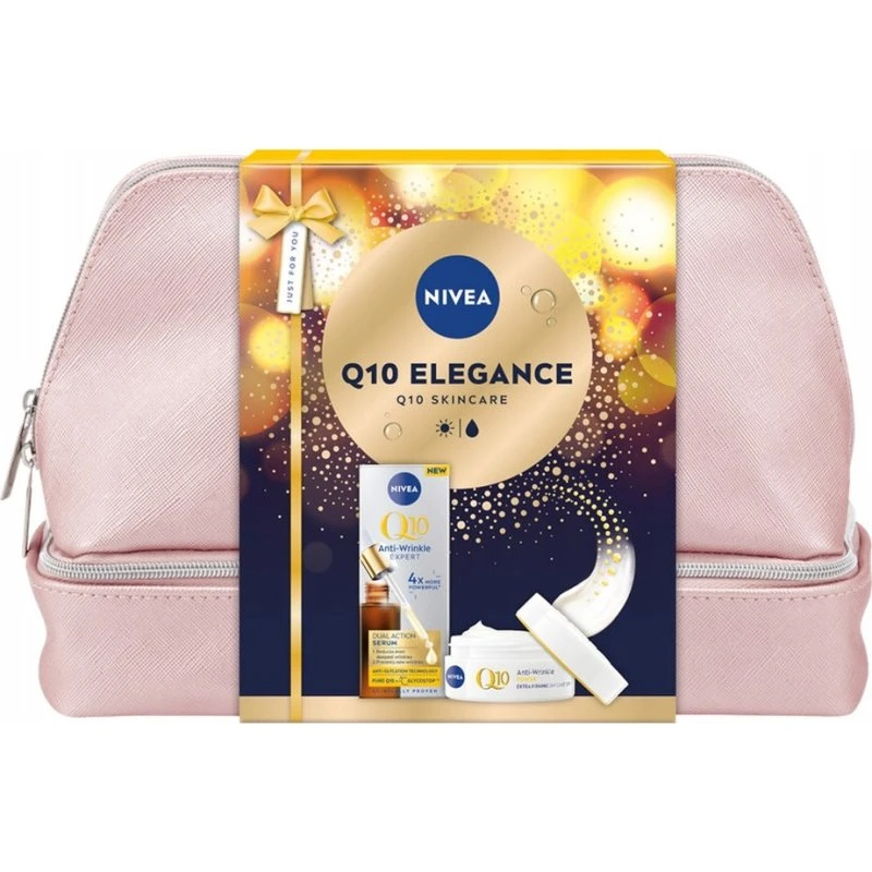 Nivea Q10 Elegance: Serum 30ml, Krem SPF15 50ml i Kosmetyczka