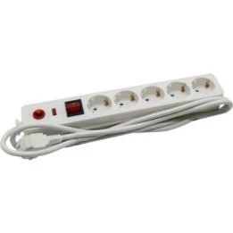 V-TAC Listwa przeciwprzepięciowa 5 gniazd 1,4m biała VT-1135-2