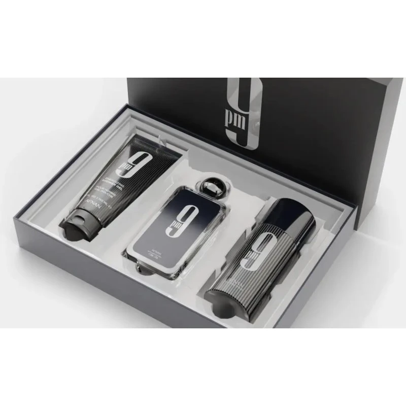 Afnan 9PM Zestaw Upominkowy: Perfumy 100ml, Żel 150ml, Dezodorant 250ml