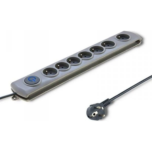 Qoltec Quick Switch Listwa zasilająca 8 gniazd 1,8 m szara
