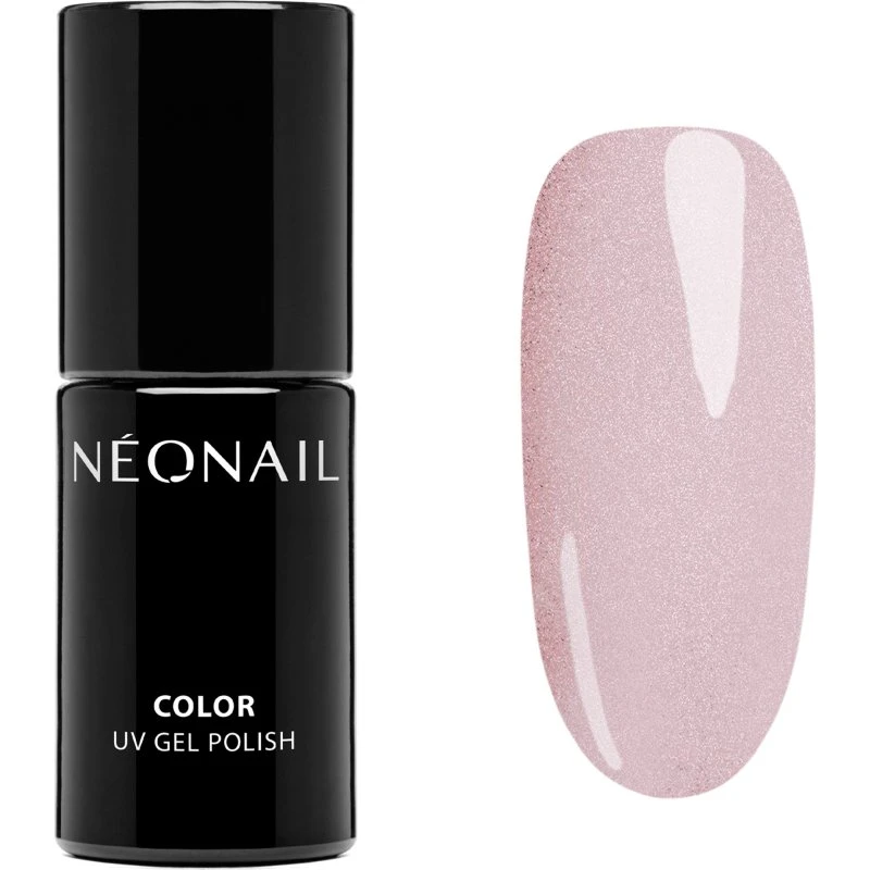 NEONAIL UV Gel Polish Forget The Ex - Różowy z Złotym Brokatem