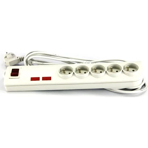 Elgotech PSF2-505 Przedłużacz 5-gniazd z uziemieniem 5m przeciwprzepięciowy
