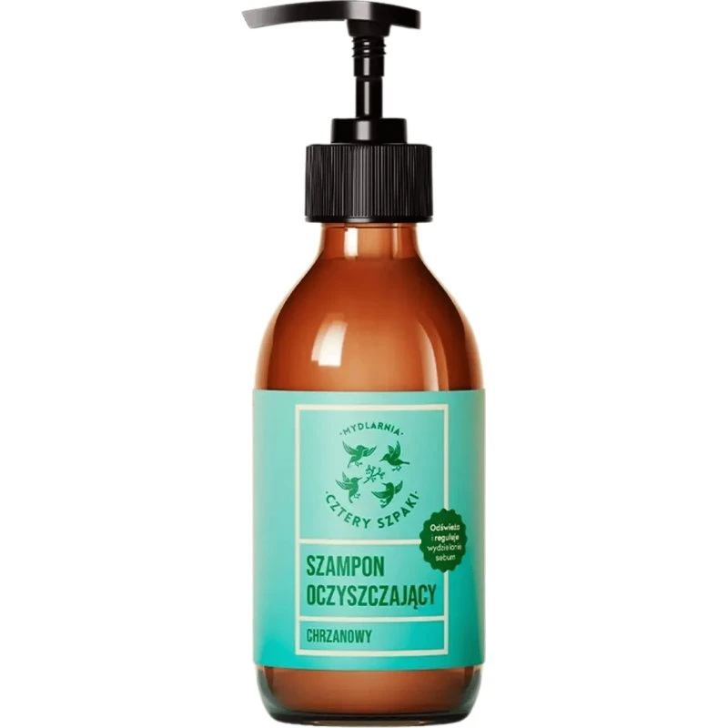 Cztery Szpaki Szampon oczyszczający chrzanowy, 300 ml