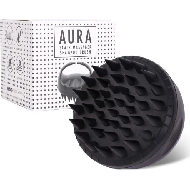 Sister Young Aura Shampoo Brush - Szczotka do masażu i mycia głowy, Czarna