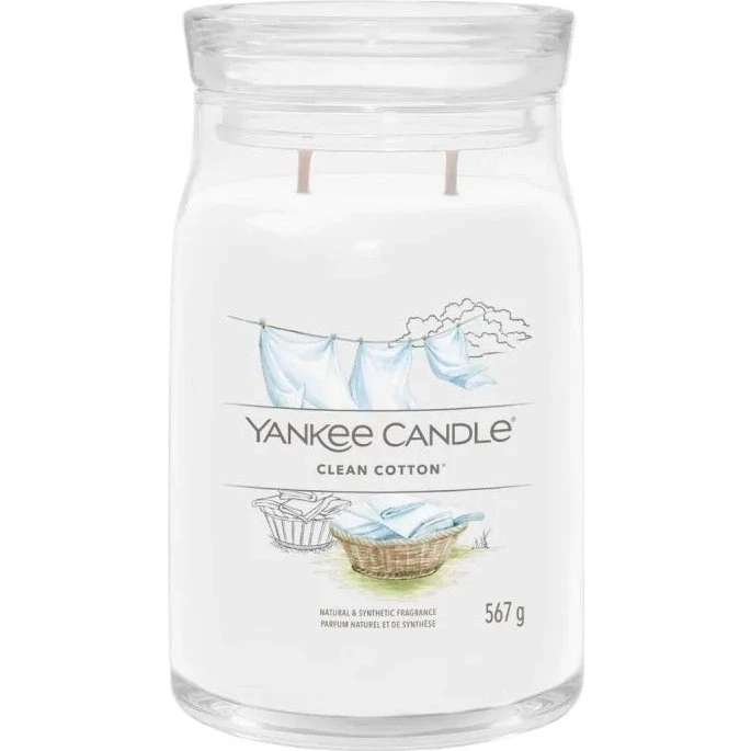 Yankee Candle Duża świeca zapachowa Clean Cotton 567g