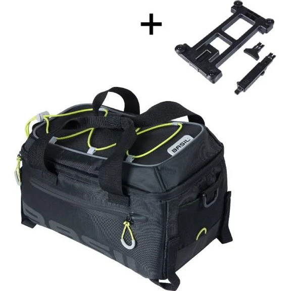 Basil Miles MIK 2.0 7L Sakwa na bagażnik rowerowy Czarno-Limonka