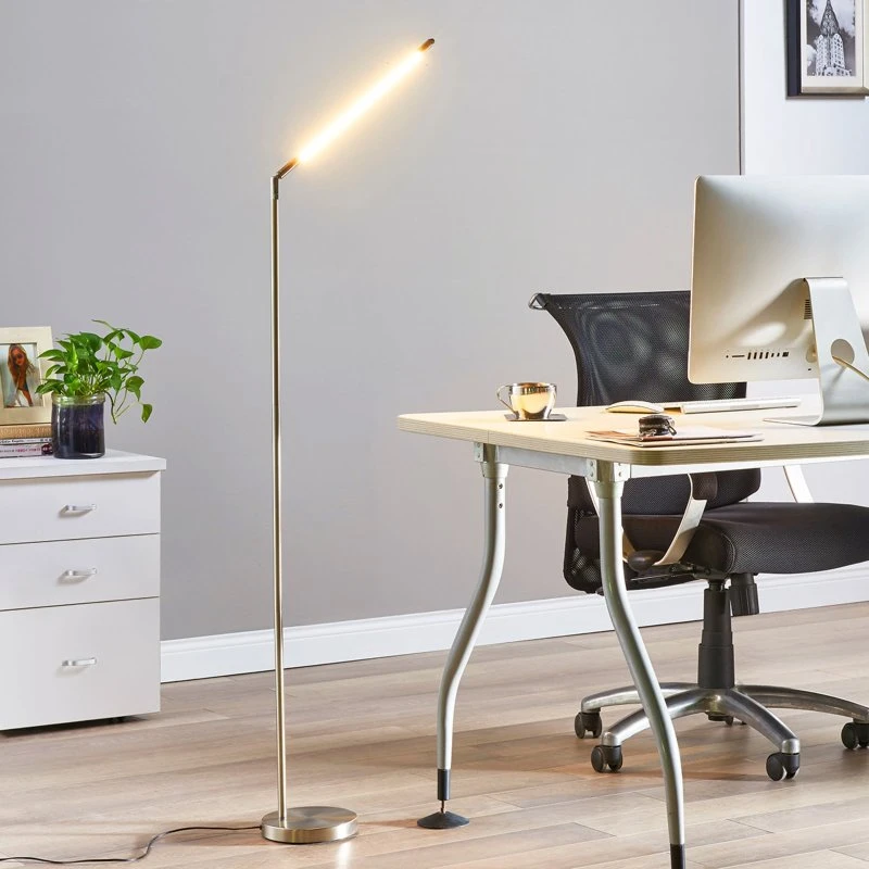Lampa stojąca LED Lindby Jabbo, 163 cm, nikiel