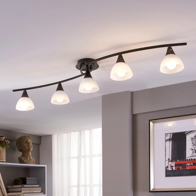 Lindby Della 5 Lampa Sufitowa Black/Opal, 110 cm
