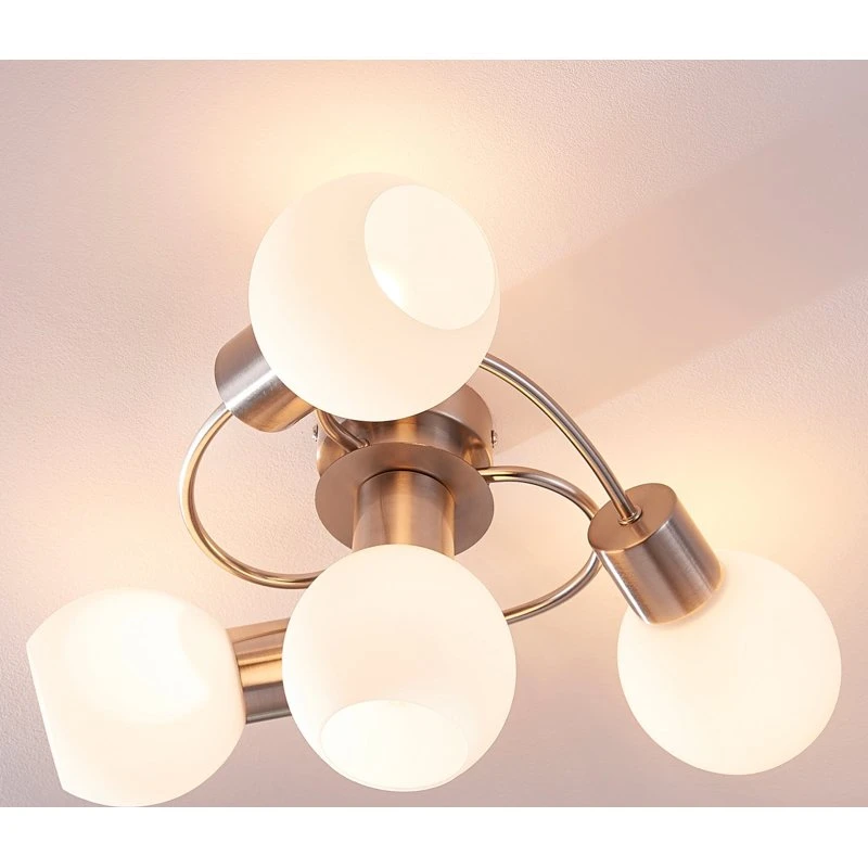 Lindby Ciala 4 Lampa Sufitowa Nikiel/Opal