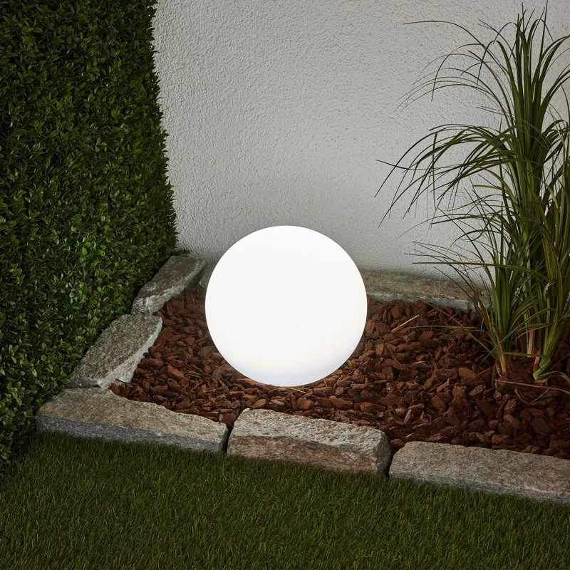 Lindby Lago Lampa Solarna Ø25 Biała - Kula Ogrodowa