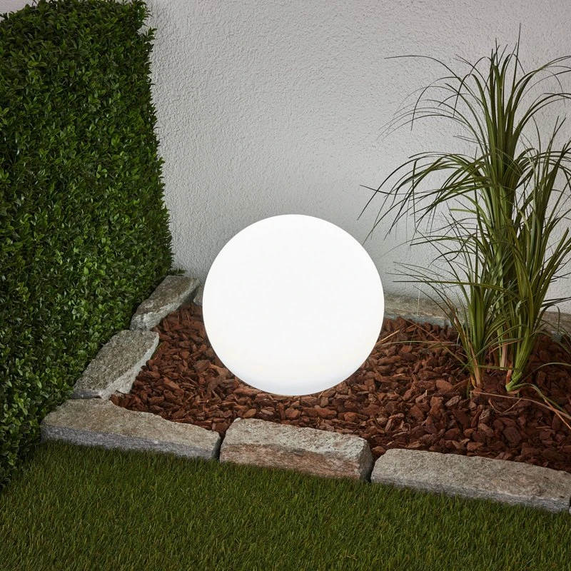 Lindby Lago Lampa Solarna Ø30 White - Biała Kula Ogrodowa