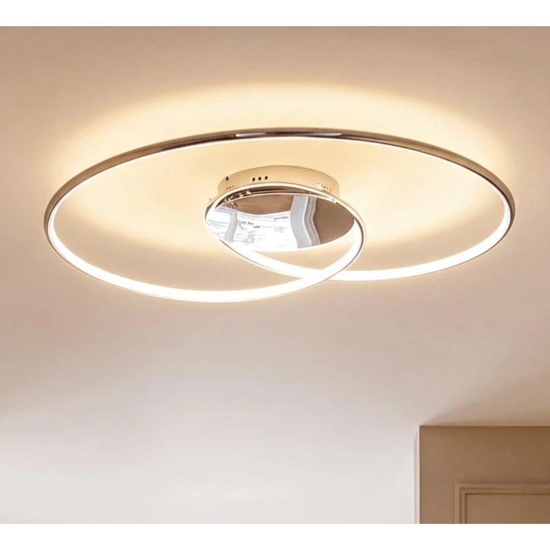 Lampa sufitowa LED Lindby Joline, Ø 74 cm, chrom/biały