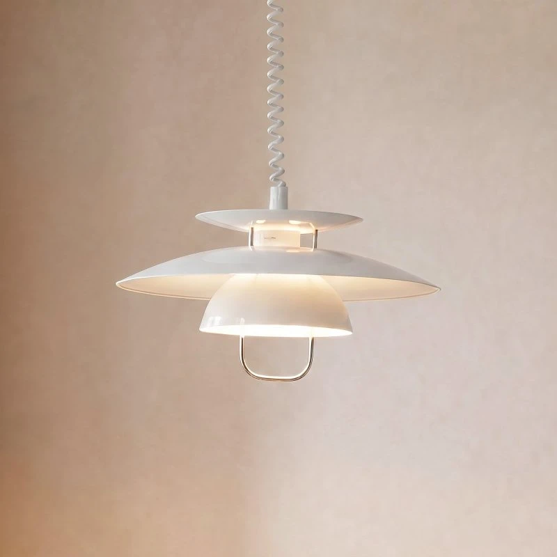 Lampa wisząca Lindby Nadija, biała, 43 cm, regulowana, E27