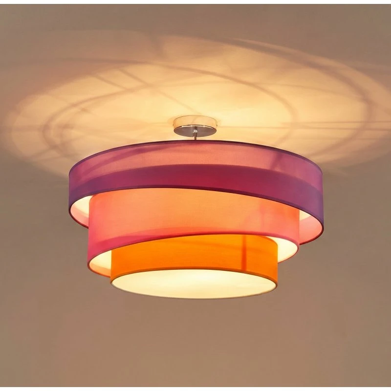 Lindby Melia Lampa Sufitowa – Fiolet, Róż, Pomarańcz, Chrom, Ø56cm