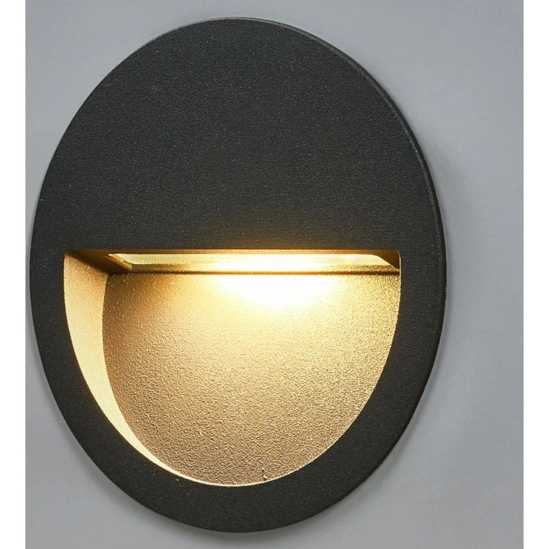 Lucande Loya Okrągła Lampa Wpuszczana Ścienna LED Dark Grey IP54
