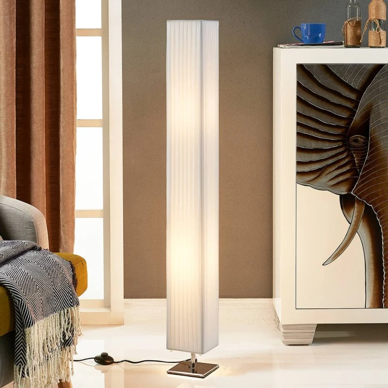 Lindby Janno Lampa Podłogowa Biały/Chrom 120cm