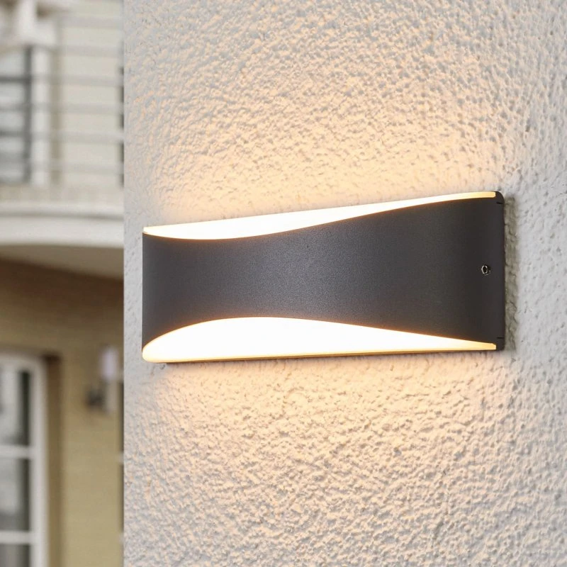 Lucande Akira LED Kinkiet Zewnętrzny Anthracite 23cm