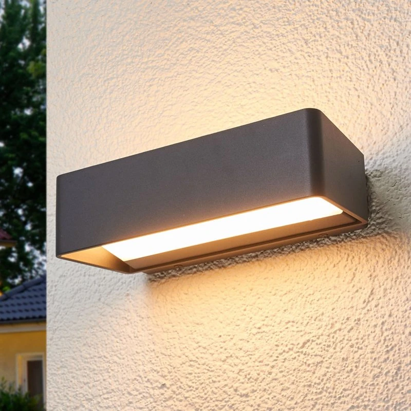 Lucande Midvig Lampa Zewnętrzna LED Antracyt - Kinkiet IP65