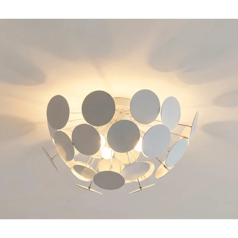 Lampa sufitowa Lindby Kinan, Ø 54 cm, biały/chrom, E14