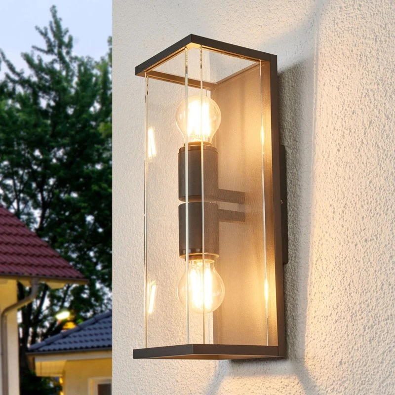 Lucande Annalea Kinkiet Zewnętrzny Up/Down Dark Grey IP54